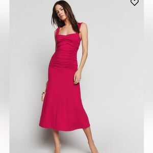 Reformation Suvi Dress - S - Rhubarb - NWT